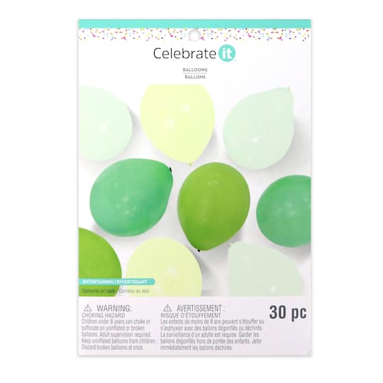12" Green & Yellow Balloons by Celebrate It™ Summer, 30ct.